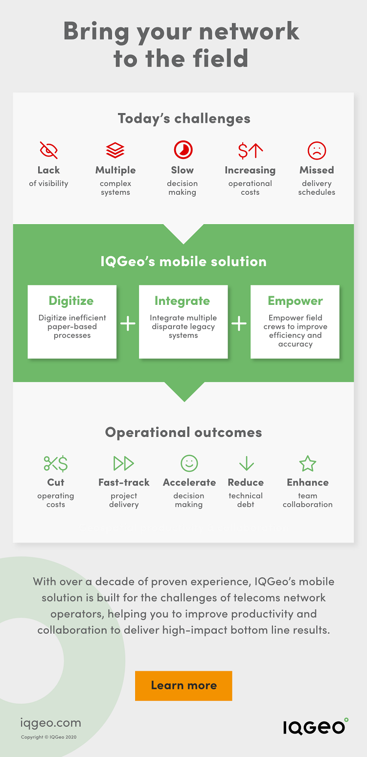 Bring your telecoms network to the field infographic | IQGeo