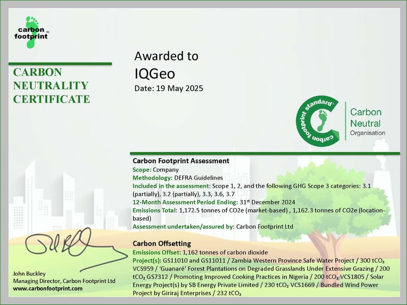 2025_05 Carbon Neutral Certificate - IQGeo