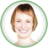 Sophie Gelsthorpe headhsot on a white background and green circle border